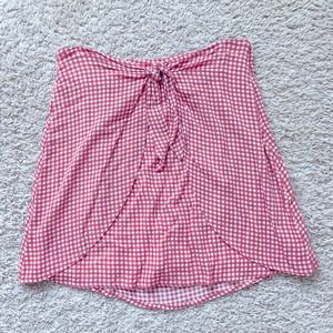 SAGE Pink and White Gingham Mini Skirt XS